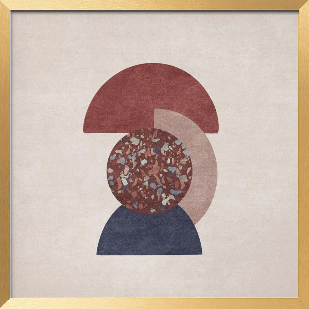 Beyaz Ve Kahverengi Saksili Terazzo Poster